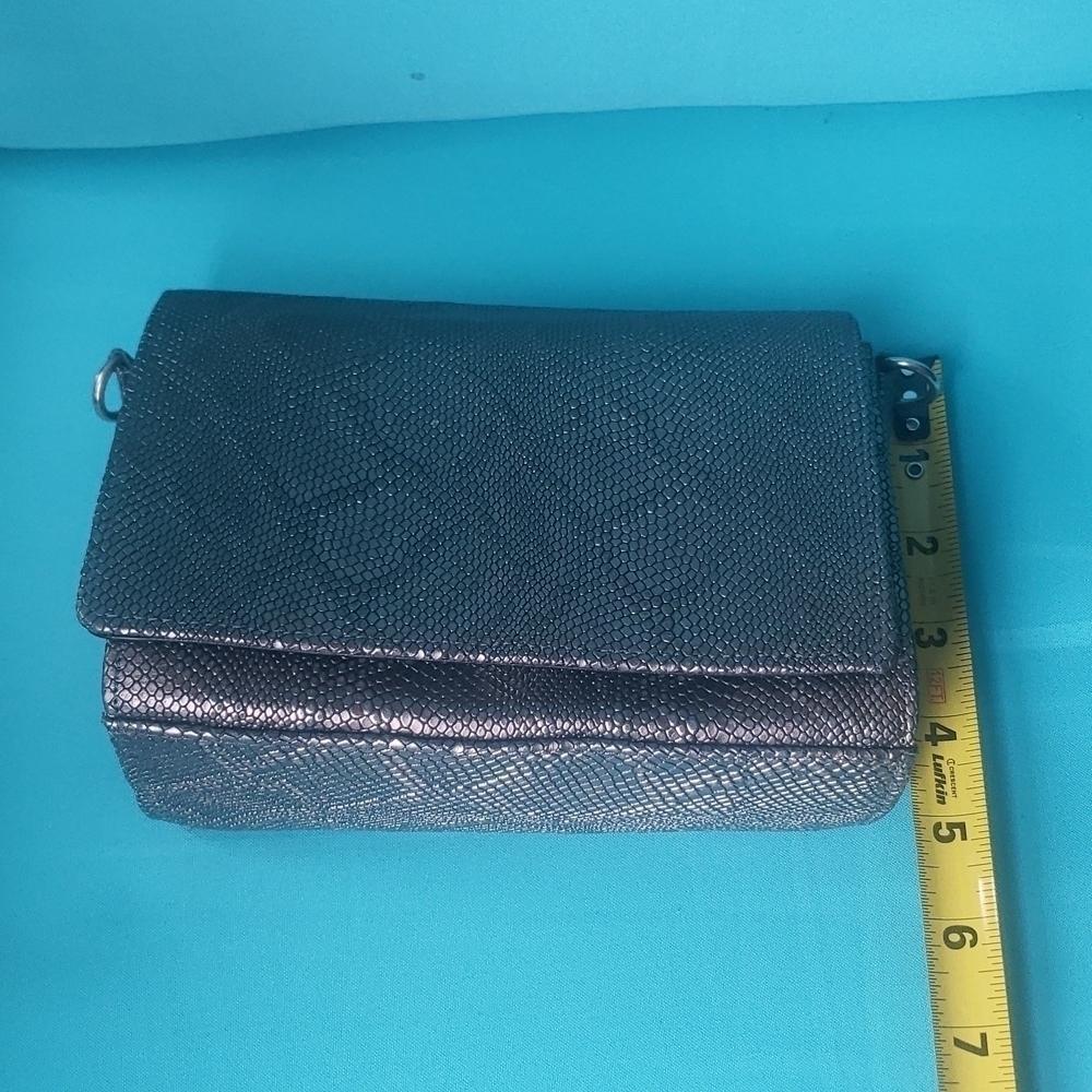Piper & Skye Lola Crossbody/Shoulder Gunmetal Embossed Leather. - Picture 15 of 16
